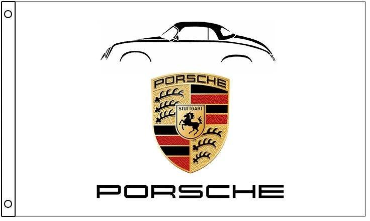Porsche 356 Pre - A - Speedster - Porsche Flag White 3X5 Ft Polyester Banner USA 90x150cm by flagsjustdoit