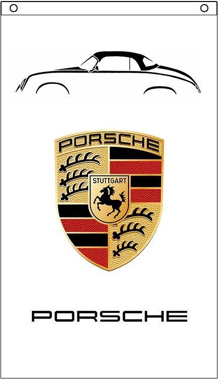 Porsche 356 Pre - A - Speedster - Porsche Flag White Vertical 3X5 Ft Polyester Banner USA 90x150cm by flagsjustdoit