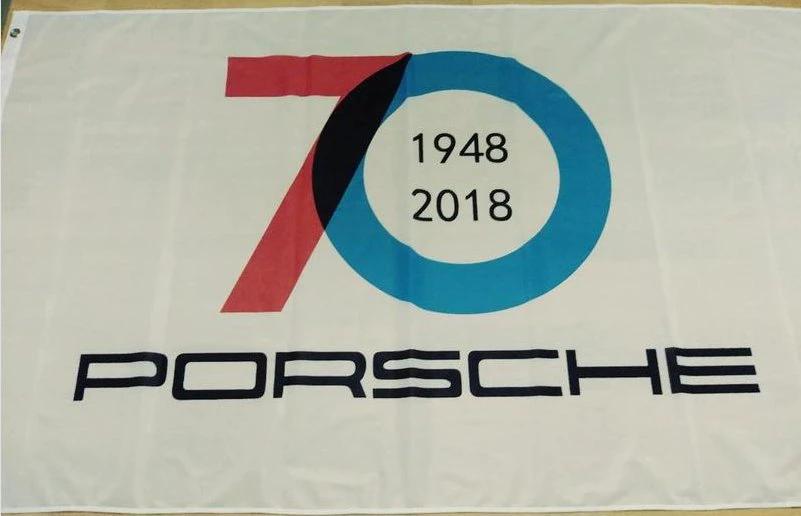 Porsche 70th Anniversary Flag 3X5 Ft Polyester Banner USA 90x150cm by flagsjustdoit