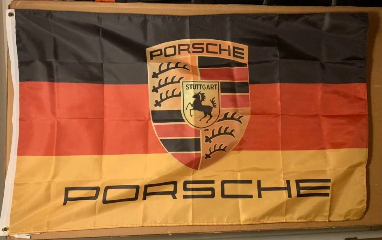 Porsche Flag 3X5 Ft Polyester Banner USA 90x150cm Black Red Yellow by flagsjustdoit