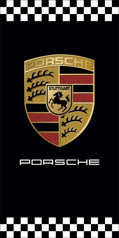 Porsche Flag Black White Vertical 3X5 Ft Polyester Banner USA 90x150cm by flagsjustdoit