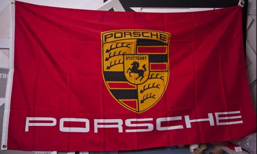 Porsche Flag Red 3X5 Ft Polyester Banner USA 90x150cm by flagsjustdoit