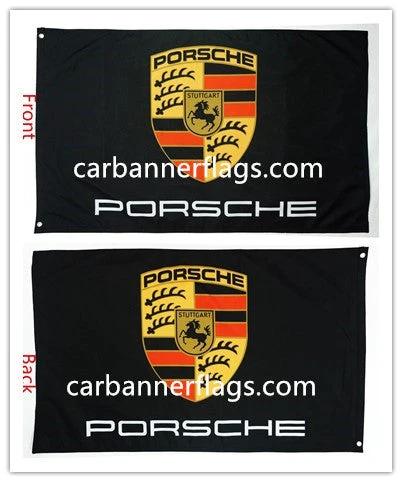 Porsche Flag-3x5ft Porsche Banner-100% polyester-double sides printed by flagsshop