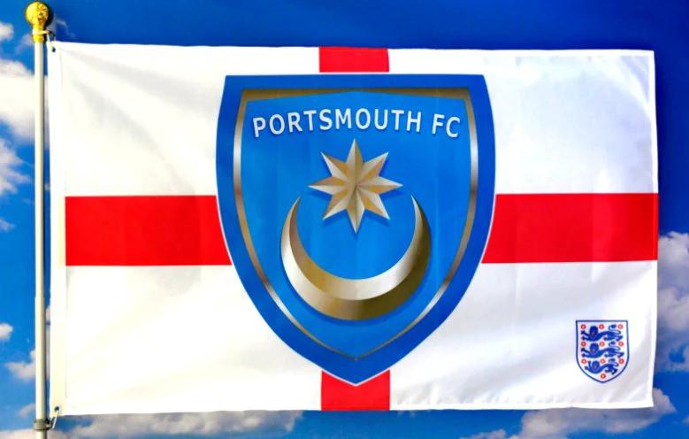 Portsmouth F.C. Football Club Flag White 3x5ft Banner Polyester by flagsjustdoit