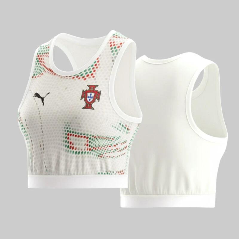 Portugal 2025-26 White Crop Jersey Unique Fan Statement Women’s Soccer Top – White by Soccer Jersey