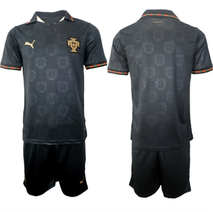 Portugal Team Blank Black 2026 World Cup Away Soccer Jersey Suit by Soccer Jersey