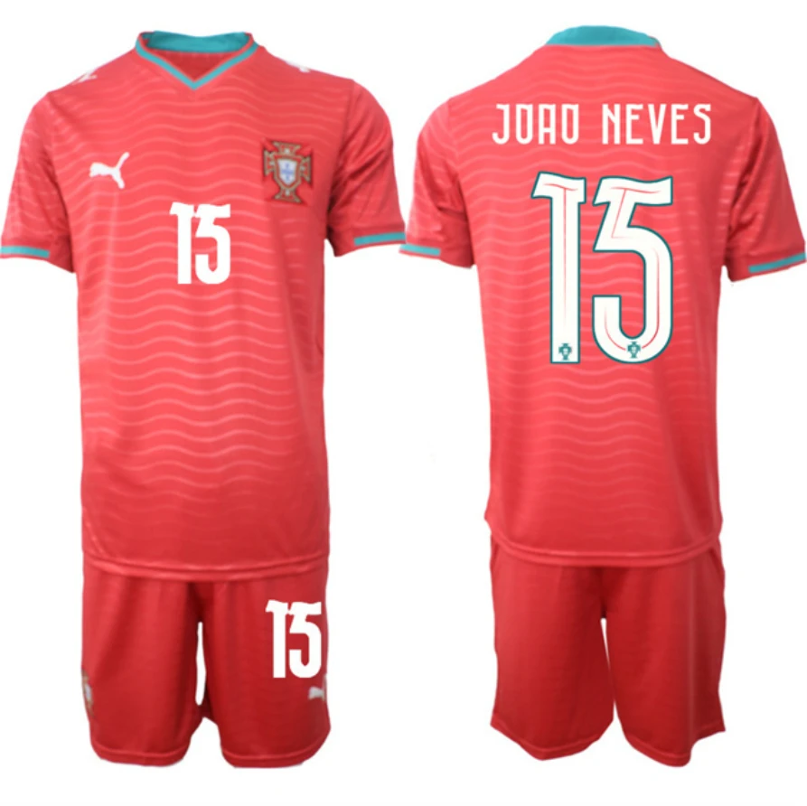Portugal Team #15 João Neves Red 2026 World Cup Home Soccer Jersey Suit by Soccer Jersey