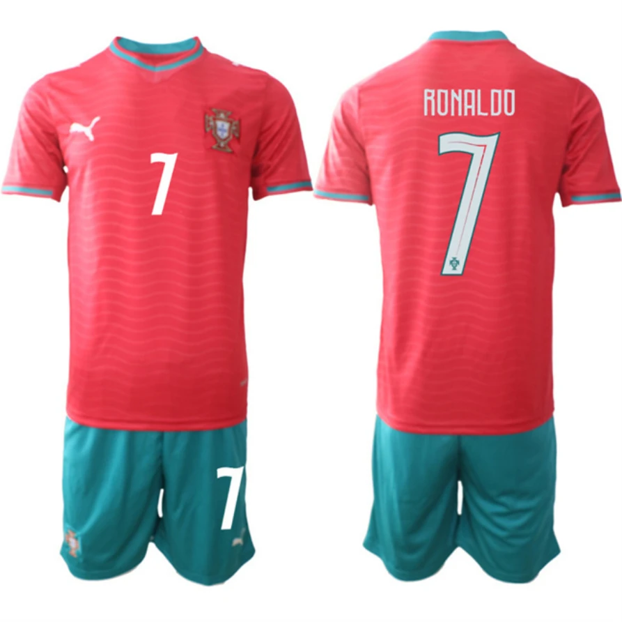 Portugal Team #7 Ronaldo Red 2026 World Cup Home Soccer Jersey Suit by Soccer Jersey