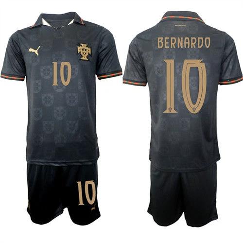 Portugal #10 BERNARDO Jersey National Team x World Cup 2026 Away Gray On Eusebio special edition Soccer by Soccer Jersey