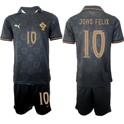 Portugal #10 JOAO FELIX Jersey National Team x World Cup 2026 Away Gray On Eusebio special edition Soccer by Soccer Jersey