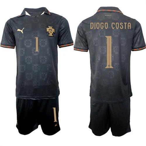 Portugal #1 DIOGO COSTA Jersey National Team x World Cup 2026 Away Gray On Eusebio special edition Soccer by Soccer Jersey