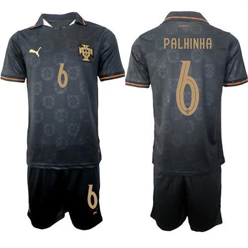 Portugal #6 PALHINHA Jersey National Team x World Cup 2026 Away Gray On Eusebio special edition Soccer by Soccer Jersey