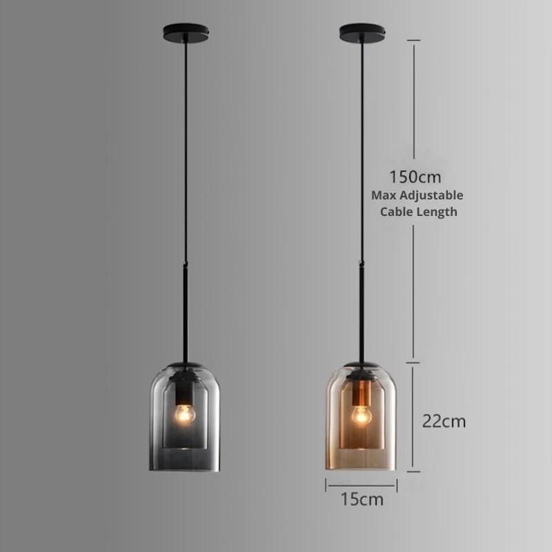 Double glass pendant light Bowlift by Bowlift