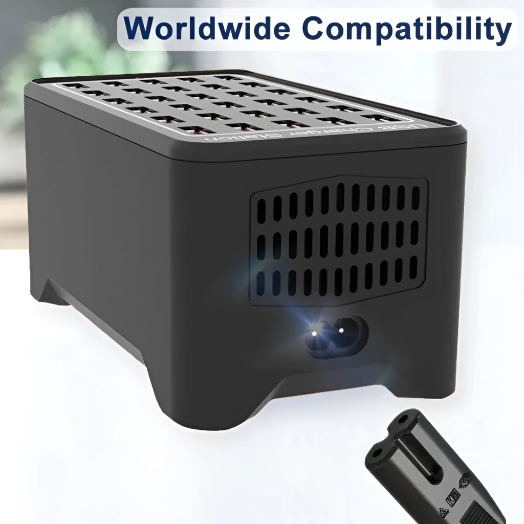 PowerPort Pro – Universal Multi-USB Charging Station with 30 Ports (150W Output) by BowLift