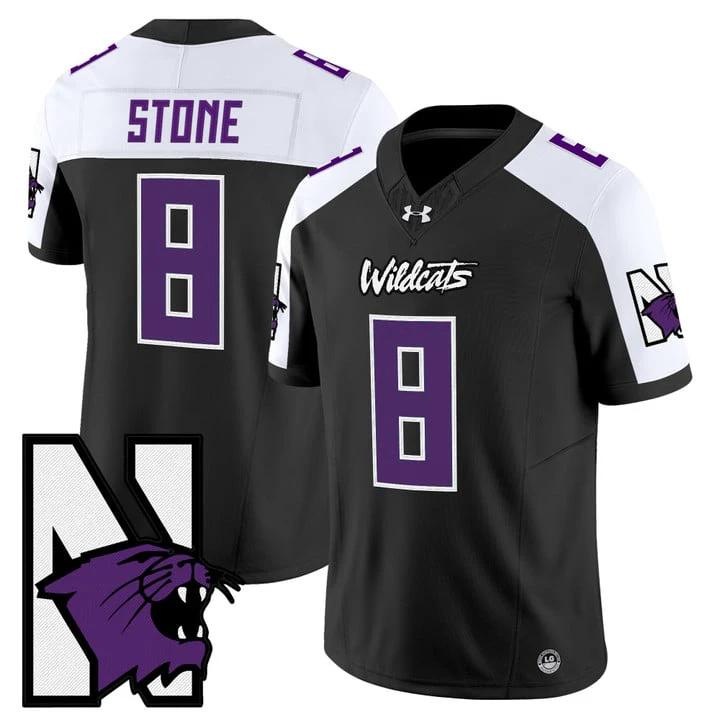 Preston Stone Jersey #8 Northwestern Wildcats Honoring 95 Stitched Black Alternate by NCAA Football Jersey