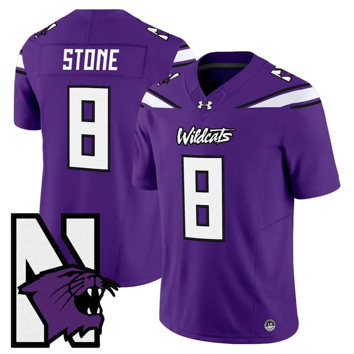 Preston Stone Jersey #8 Northwestern Wildcats Honoring 95 Stitched Purple by NCAA Football Jersey