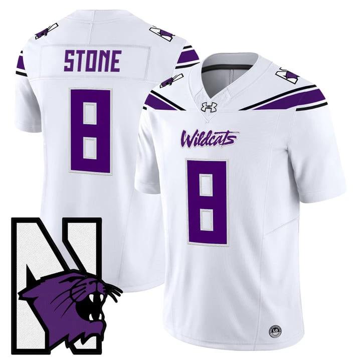 Preston Stone Jersey #8 Northwestern Wildcats Honoring 95 Stitched White by NCAA Football Jersey