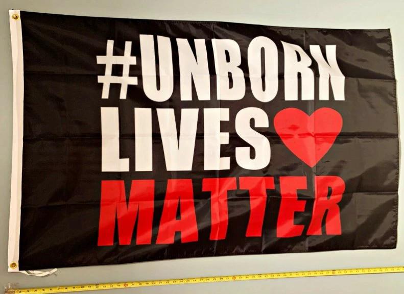 Pro Life Flag God Pro Life Unborn Lives Heart Sign 3x5' by flagsjustdoit