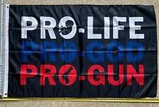 Pro Life Pro Gun Pro God Flag Black Equality Vote Pro Life Poster Sign 3x5' by flagsjustdoit