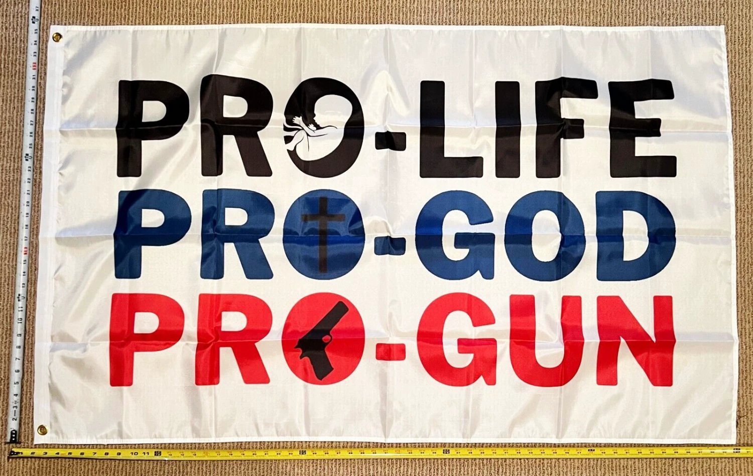 Pro Life Pro Gun Pro God W Equality Vote Pro Life Poster Sign 3x5' by flagsjustdoit