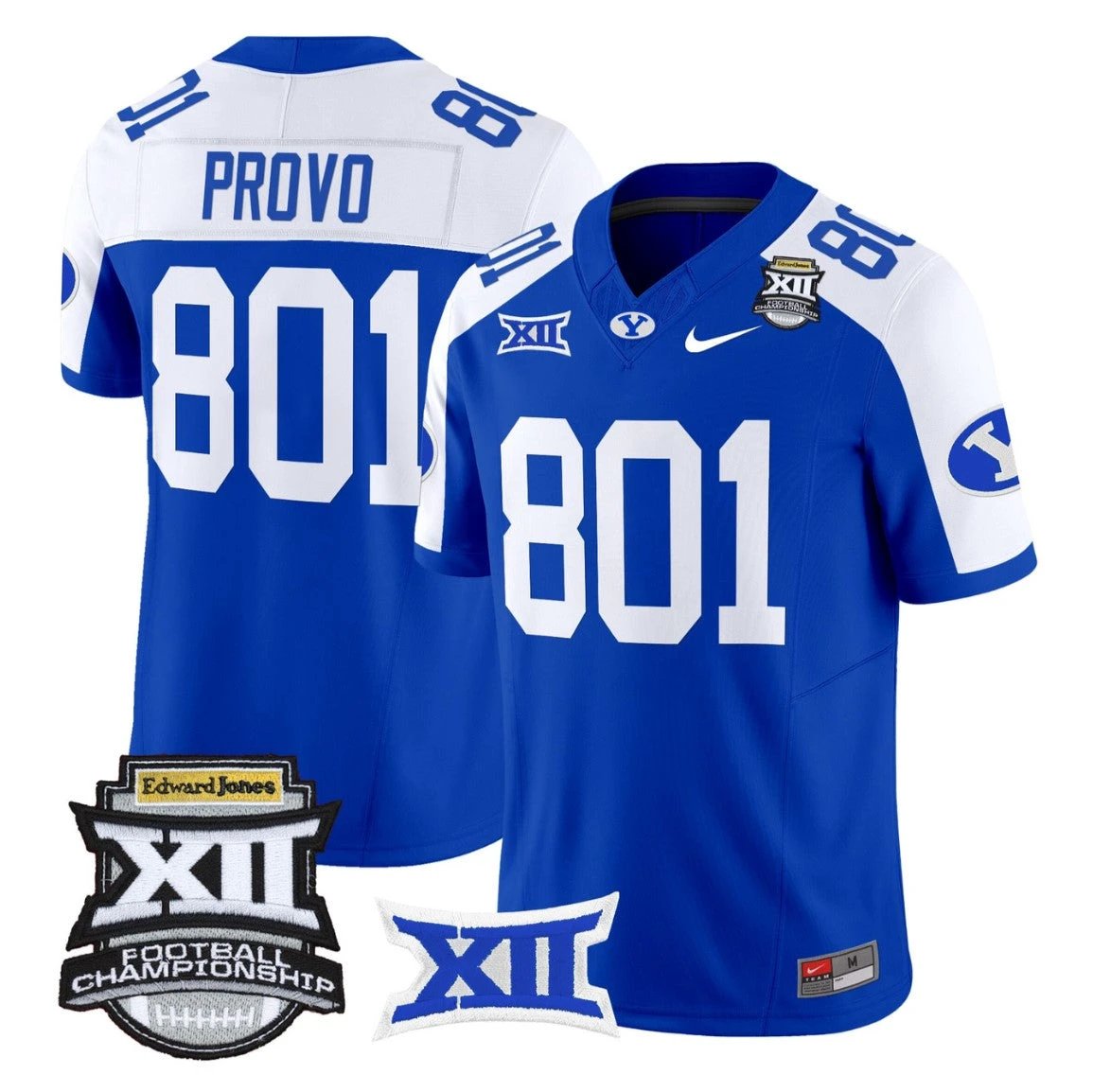 Provo Jersey #801 BYU Cougars 2025 Big 12 Championship Vapor Stitched Royal Alternate by NCAA Football Jersey