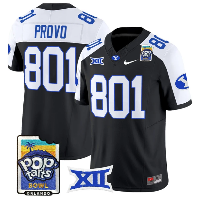 Provo Jersey #801 BYU Cougars 2025 Pop-Tarts Patch Limited Stitched Black Alternate by NCAA Football Jersey