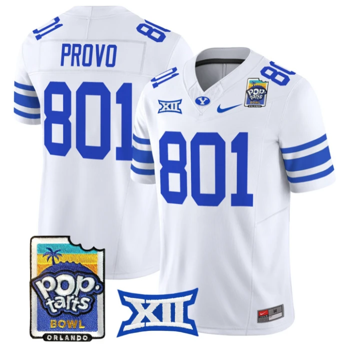 Provo Jersey #801 BYU Cougars 2025 Pop-Tarts Patch Limited Stitched White by NCAA Football Jersey