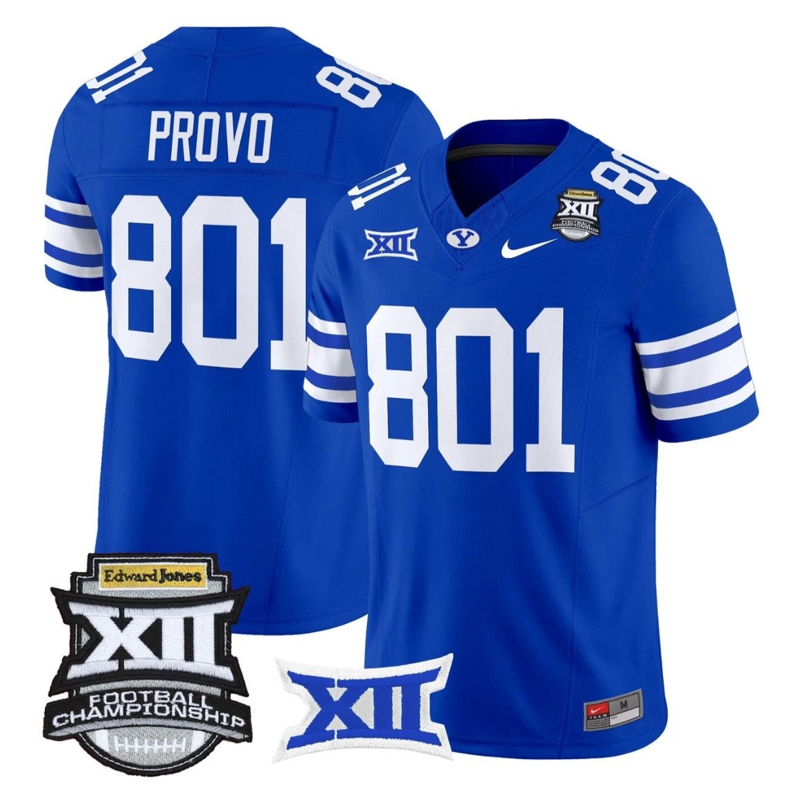 Provo Jersey #801 BYU Cougars 2025 Big 12 Championship Vapor Stitched by My Store NCAA Football Jerseys