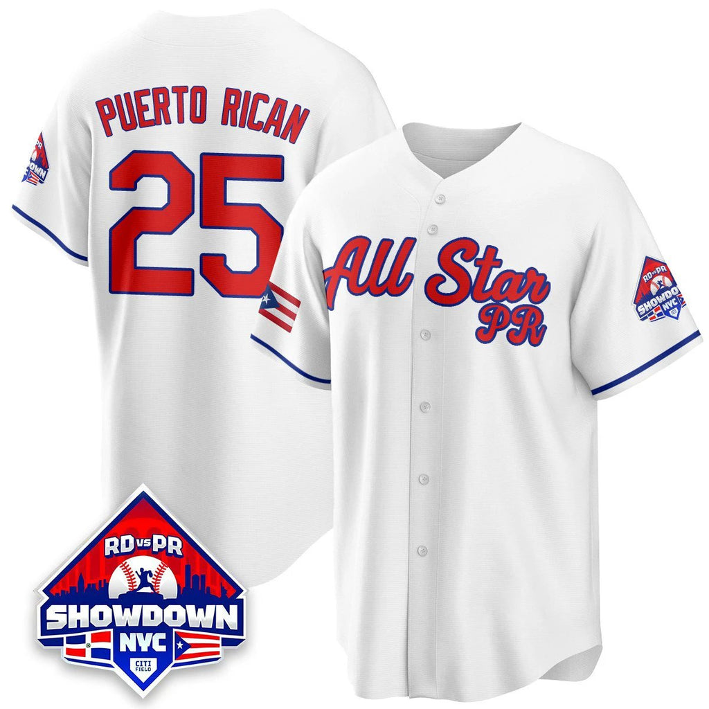 Puerto Rican Jersey #25 Puerto Rican Baseball All-Star 2025 Stitched White by My Store