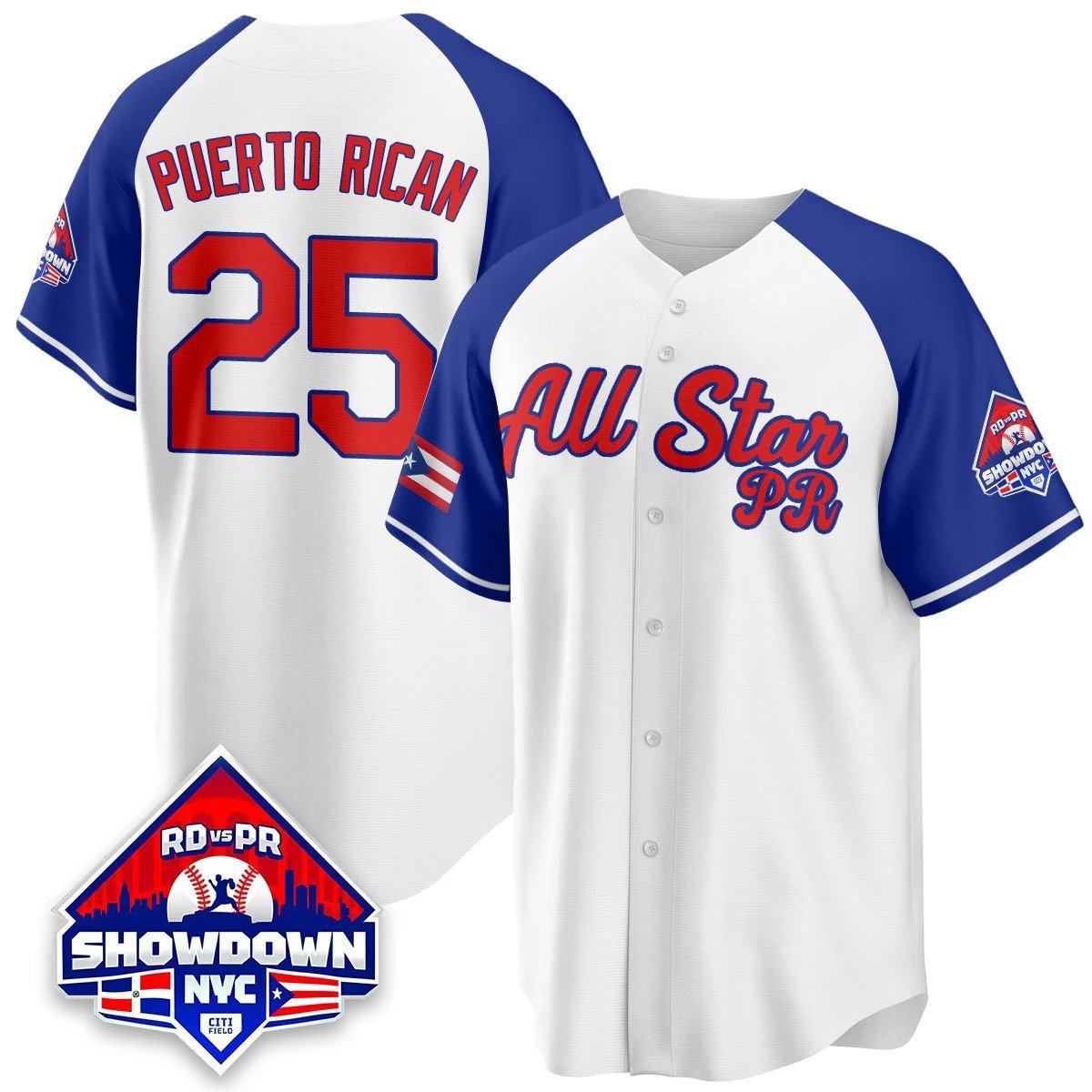 Puerto Rican Jersey #25 Puerto Rican Baseball All-Star 2025 Stitched White Alter by My Store