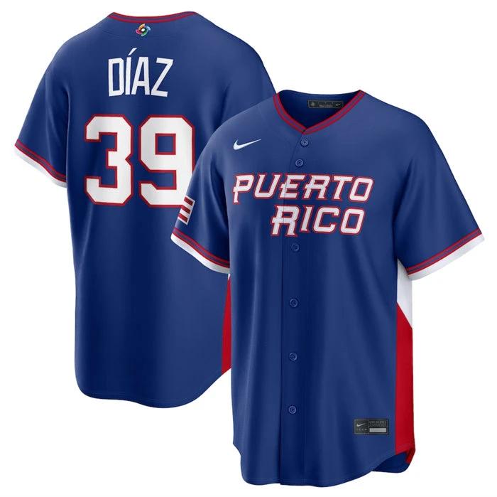 Puerto Rico Baseball #39 Edwin Díaz Jersey Blue 2026 World Baseball Classic Road Stadium Stitched by My Store