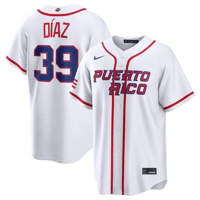 Puerto Rico Baseball #39 Edwin Díaz Jersey White 2026 World Baseball Classic Home Stadium StitchedPuerto Rico Baseball #39 Edwin Díaz Jersey White 2026 World Baseball Classic Home Stadium Stitched by My Store