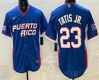 Puerto Rico #23 Fernando Tatis Jr Blue 2026 World Baseball Cool Base Jersey by My Store