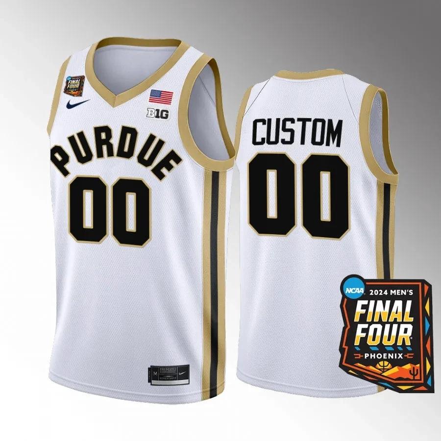 Purdue Boilermakers Custom 2024 NCAA March Madness Final Four Jersey White by My store basketball