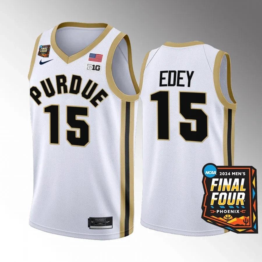 Purdue Boilermakers #15 Zach Edey Jersey 2024 NCAA March Madness Final Four by My store basketball