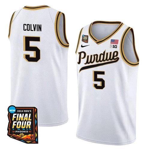 Purdue Boilermakers #5 Myles Colvin 2024 Final Four Patch Basketball White by My store basketball