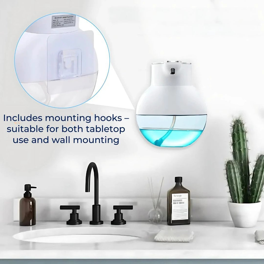 PureFoam | Touchless Foam Soap Dispenser – Infrared Sensor – IPX5 Waterproof – USB Rechargeable Hygiene Bowlift by Bowlift