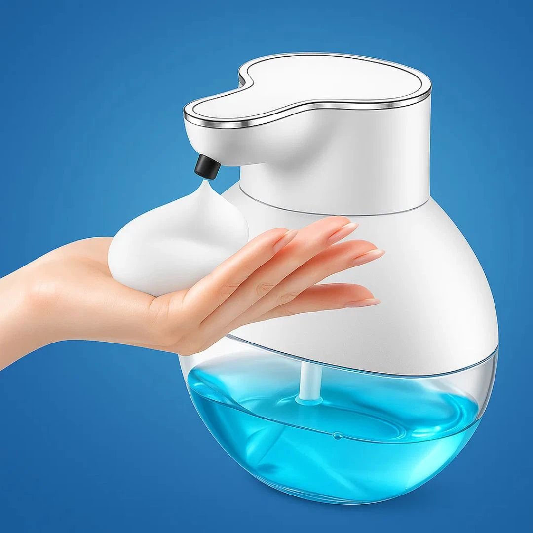 PureFoam | Touchless Foam Soap Dispenser – Infrared Sensor – IPX5 Waterproof – USB Rechargeable Hygiene Bowlift by Bowlift