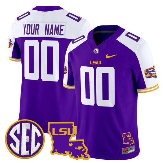 Custom LSU Tigers Jersey Name, Number 2025 Louisiana Patch Stitched Purple Alter by My Store