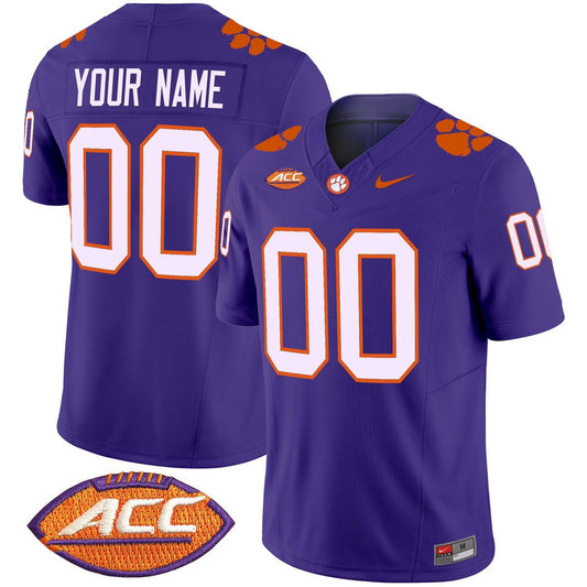 Custom Clemson Tigers Jersey Name, Number 2025 Vapor Limited Stitched Purple by My Store NCAA Football Jerseys
