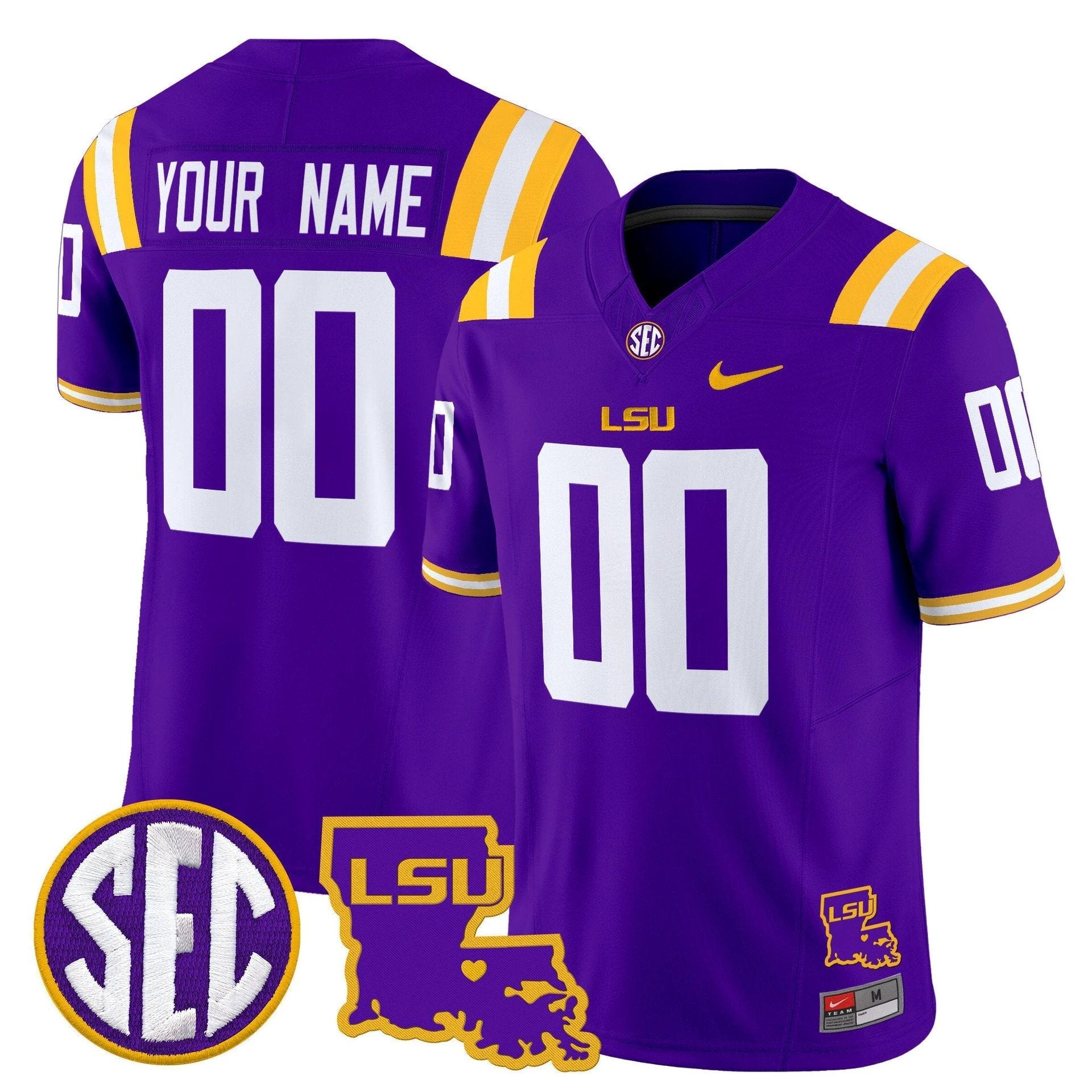 Custom LSU Tigers Jersey Name, Number 2025 Louisiana Patch Stitched Purple by My Store