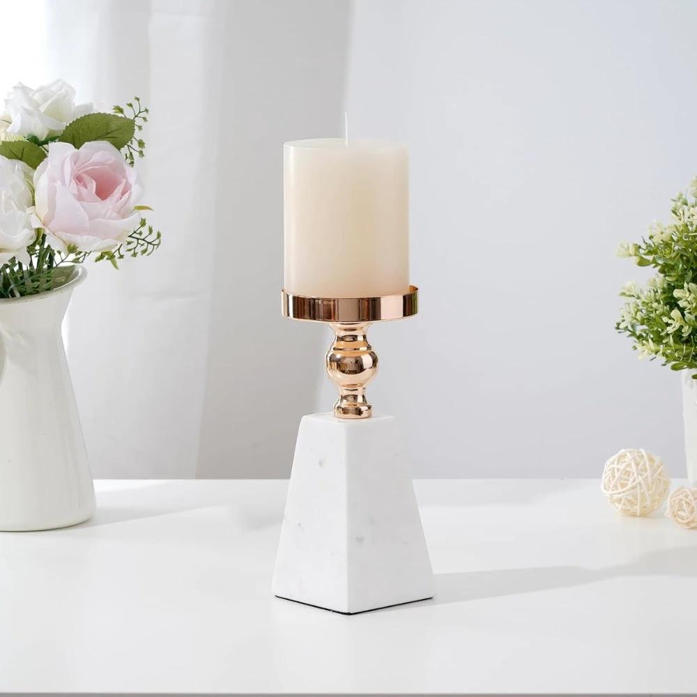 Pyramid Gold Marble Candle Holder by Casa & Beyond