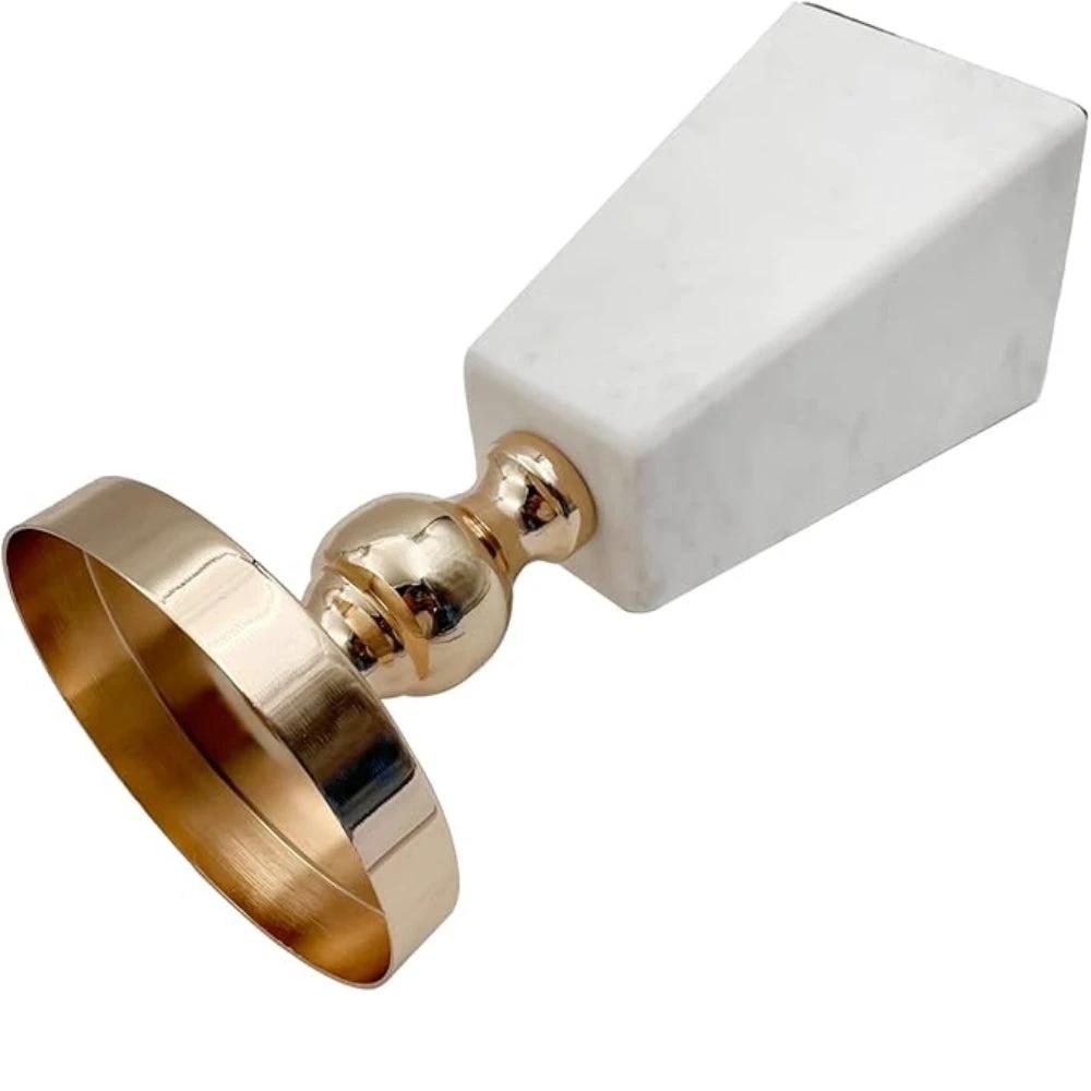 Pyramid Gold Marble Candle Holder by Casa & Beyond