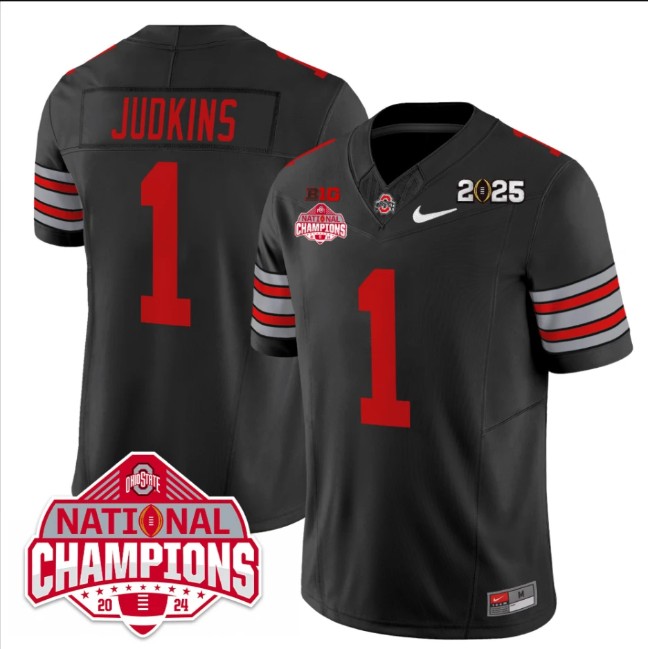 Quinshon Judkins Jersey #1 Ohio State 2025 CFP Patch National Champions by My Store NCAA Football Jerseys
