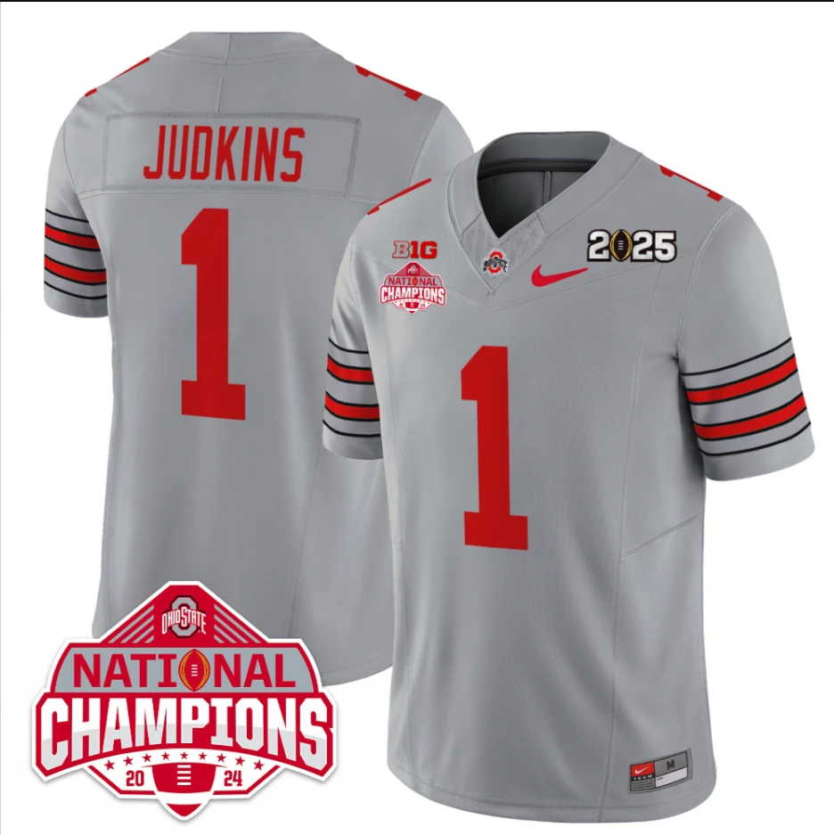 Quinshon Judkins Jersey #1 Ohio State 2025 CFP Patch National Champions by My Store NCAA Football Jerseys