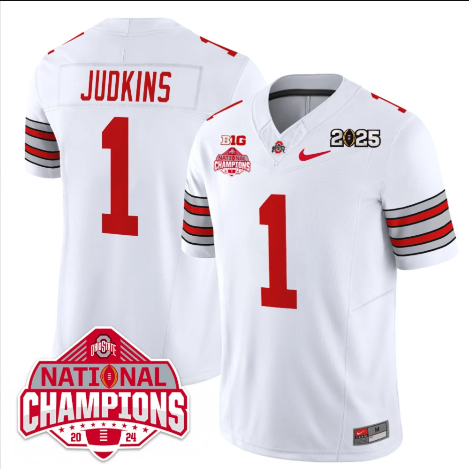 Quinshon Judkins Jersey #1 Ohio State 2025 CFP Patch National Champions by My Store NCAA Football Jerseys