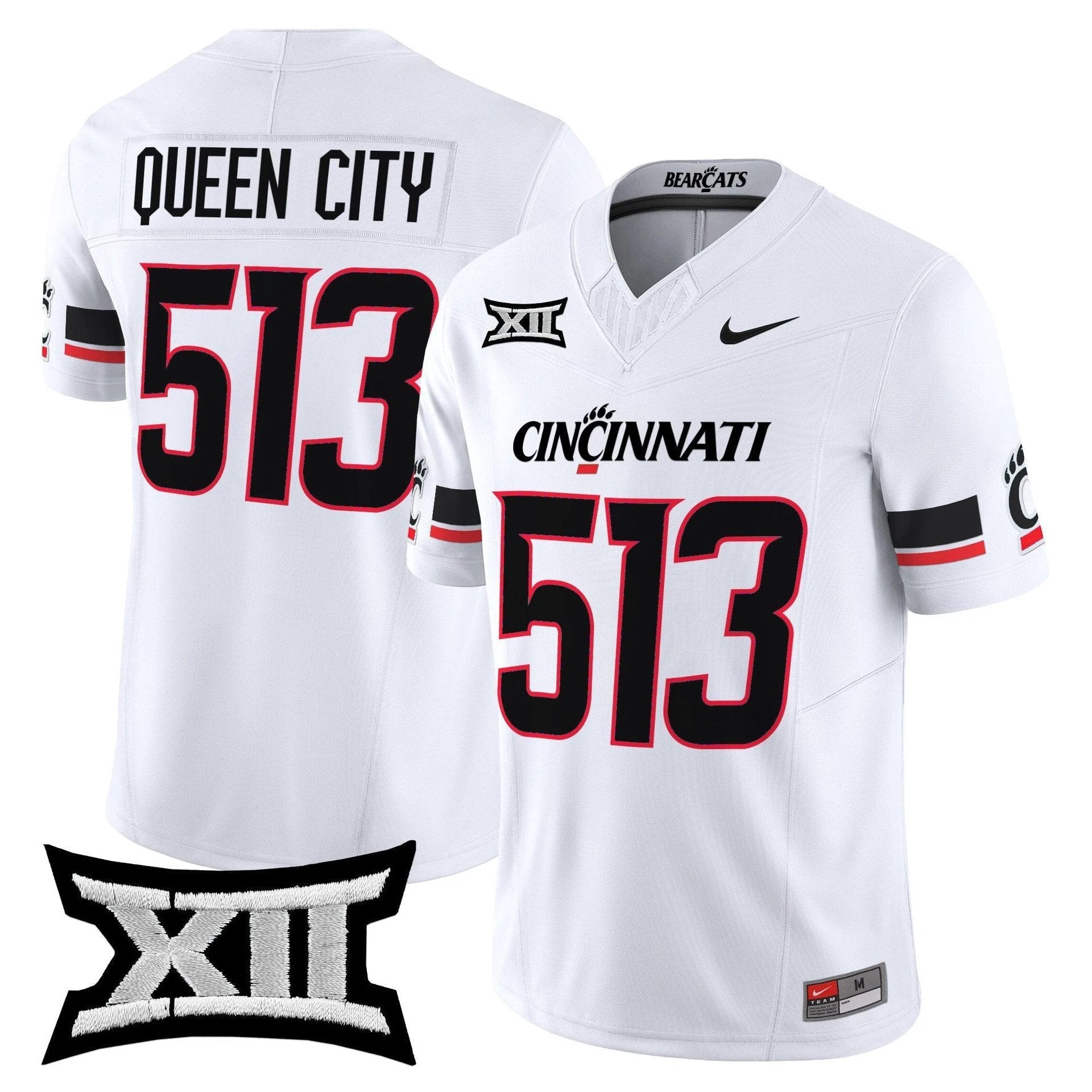 Queen City Jersey #513 Cincinnati Bearcats 2025 Vapor Limited Stitched White by My Store
