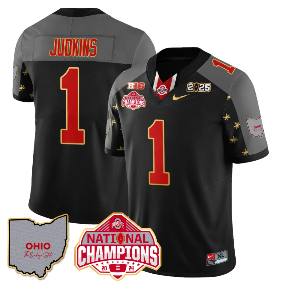 Quinshon Judkins Jersey #1 Ohio State National Champions 2025 Patch by My Store NCAA Football Jerseys