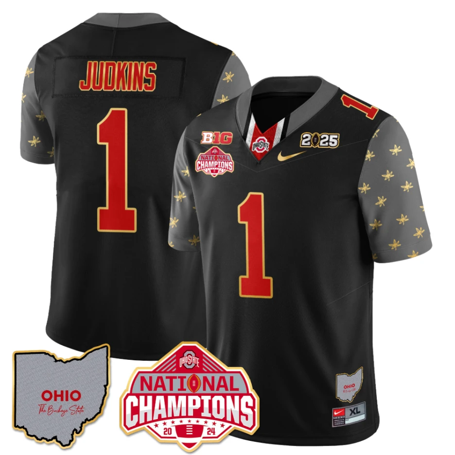 Quinshon Judkins Jersey #1 Ohio State National Champions 2025 Patch Black by My Store