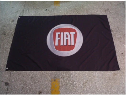 Fiat Flag-3x5ft Fiat racing Banner-Metal Grommets- 100% polyester by flagsshop